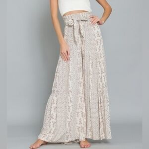 Baltic Born Women’s High Waist Boho Print Wide Leg Pants Size M